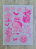 90s Halloween RISO Print - Pink
