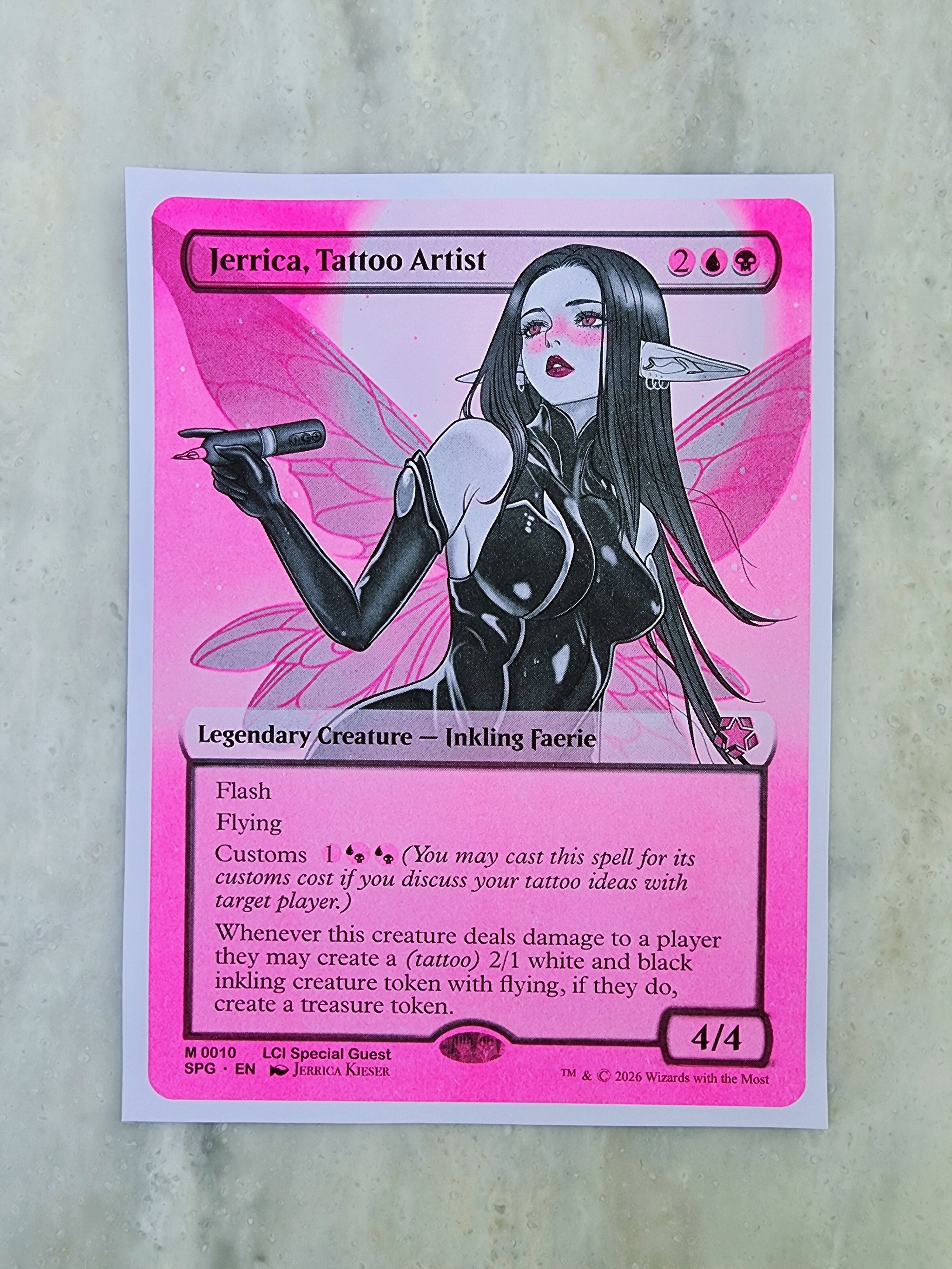 Tattoo Artist Trading Card RISO Print